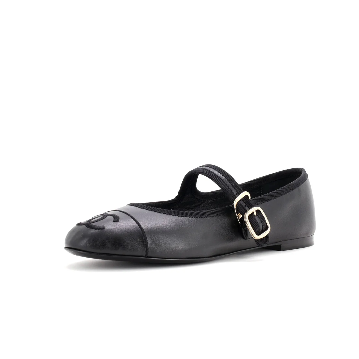 Women's CC Mary Jane Flats Embroidered Leather - Deep Luxury