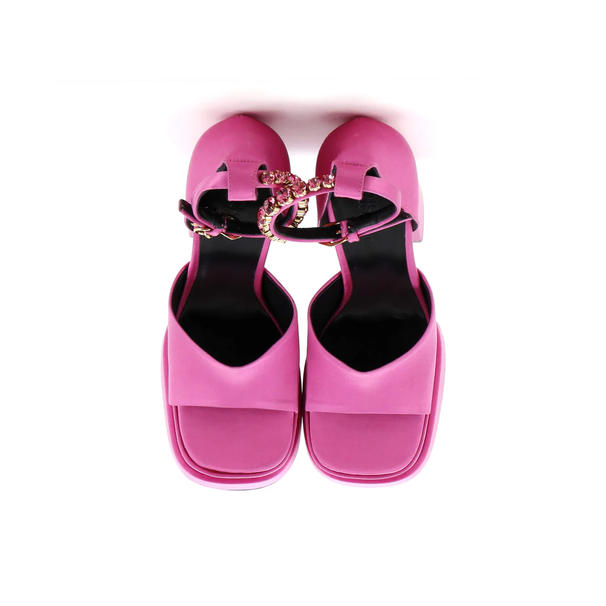 Women's Medusa Aevitas Platform Sandals Satin with Crystals - Deep Luxury