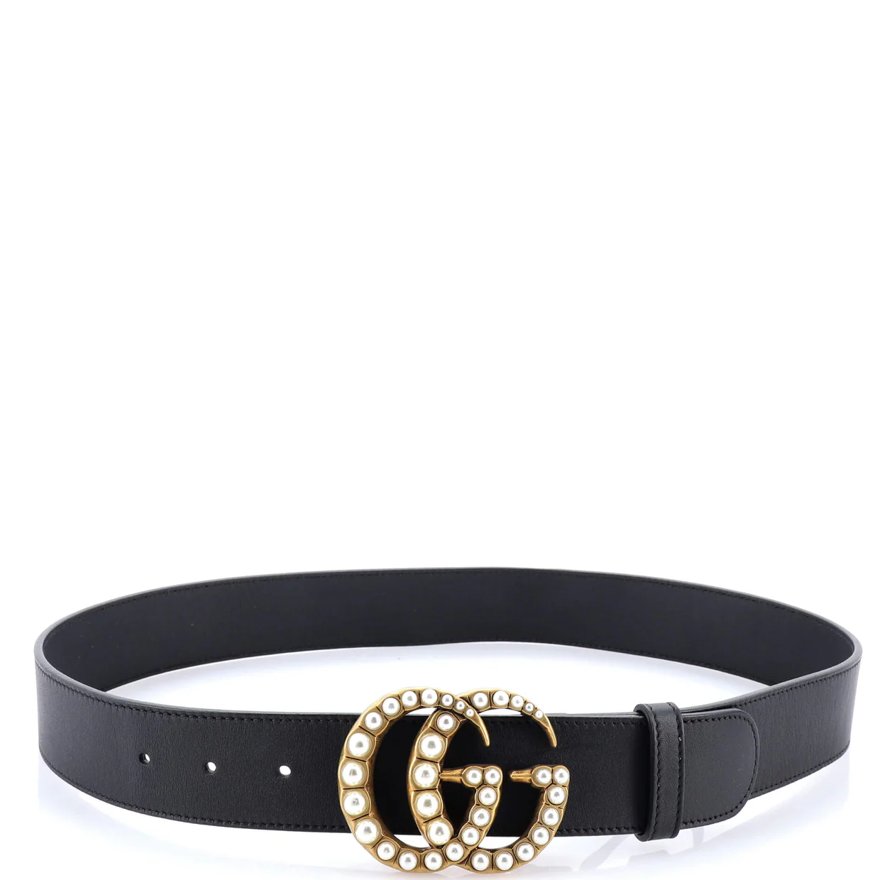 Pearly GG Marmont Belt Leather Wide - Deep Luxury