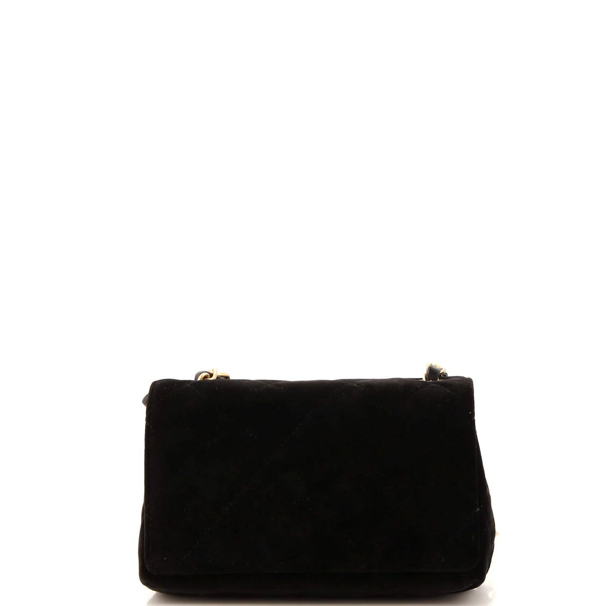 Diamond Lock CC Flap Bag Quilted Velvet with Crystals Mini - Deep Luxury