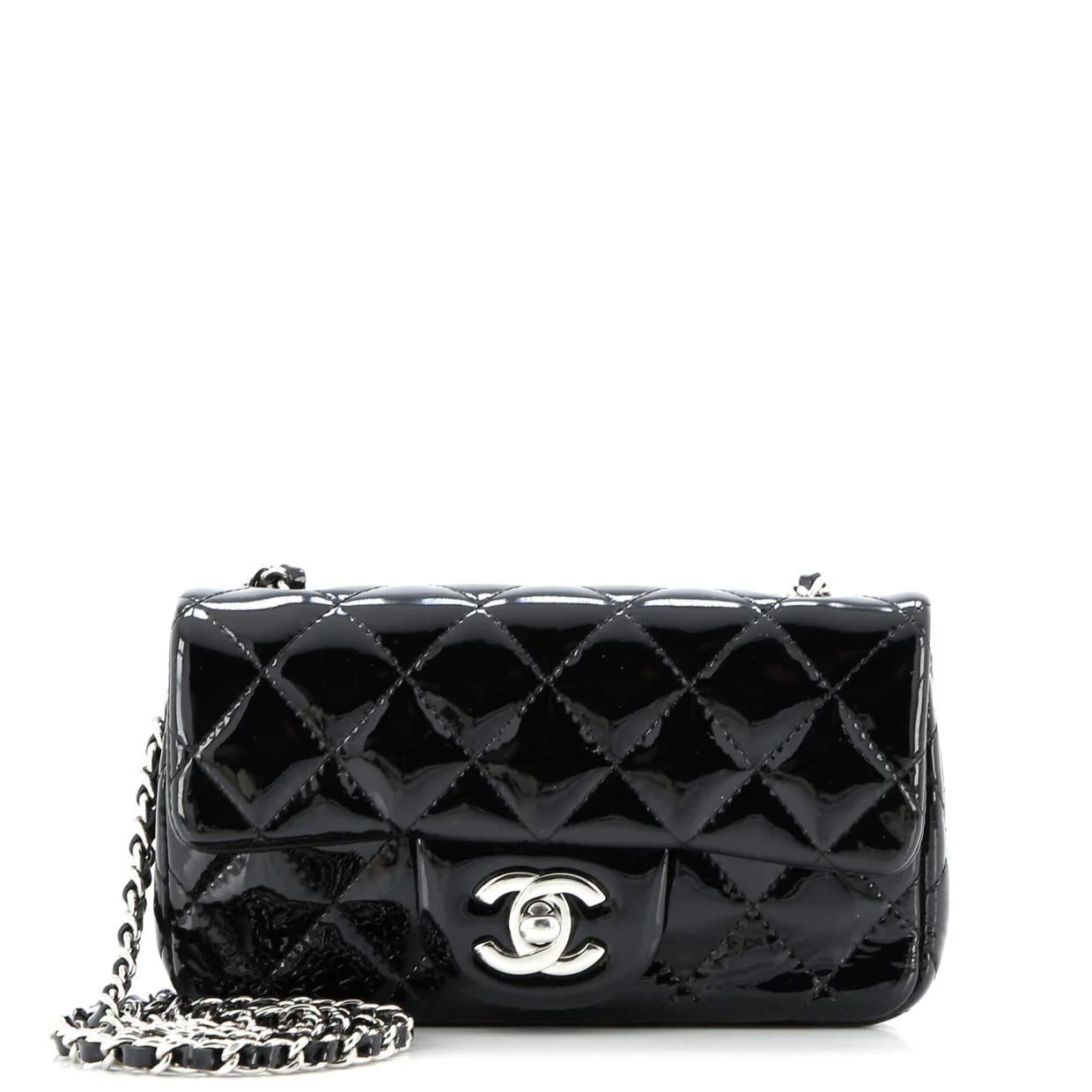 Classic Single Flap Bag Quilted Patent Extra Mini - Deep Luxury