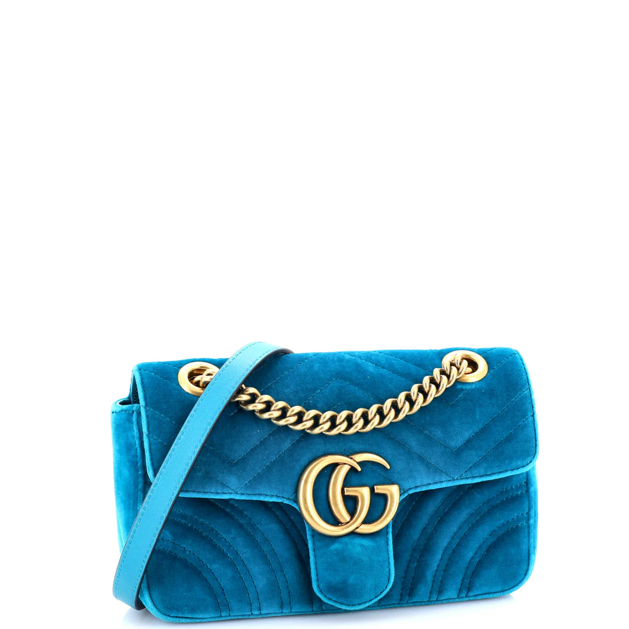 GG Marmont Flap Bag Matelasse Velvet Mini - Deep Luxury