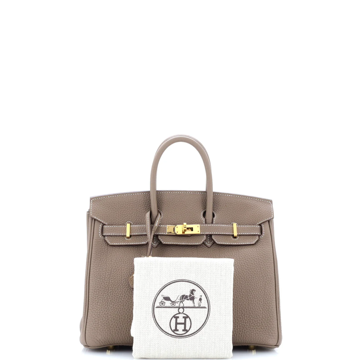 Birkin Handbag Grey Togo with Gold Hardware 25 - Deep Luxury
