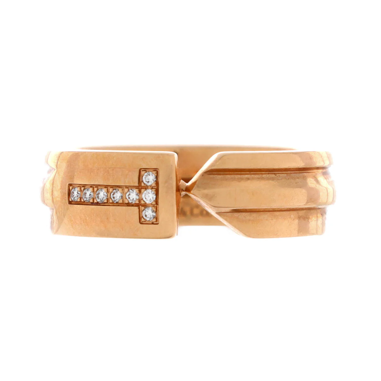 Modern Keys Ring 18K Rose Gold and Diamonds - Deep Luxury