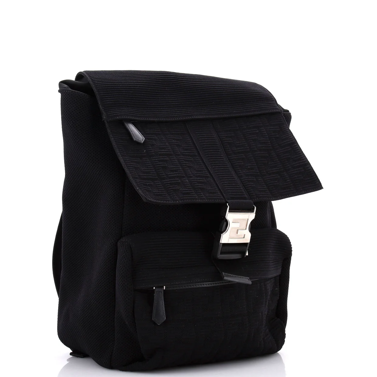 Fendiness Backpack Zucca Jacquard and Mesh Medium - Deep Luxury