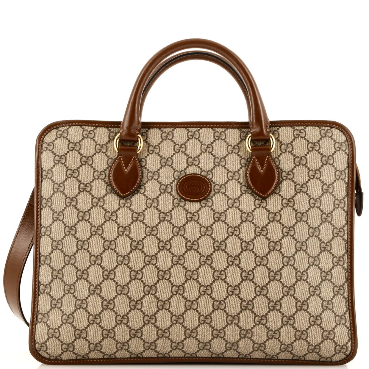 Interlocking G Patch Briefacase GG Coated Canvas - Deep Luxury