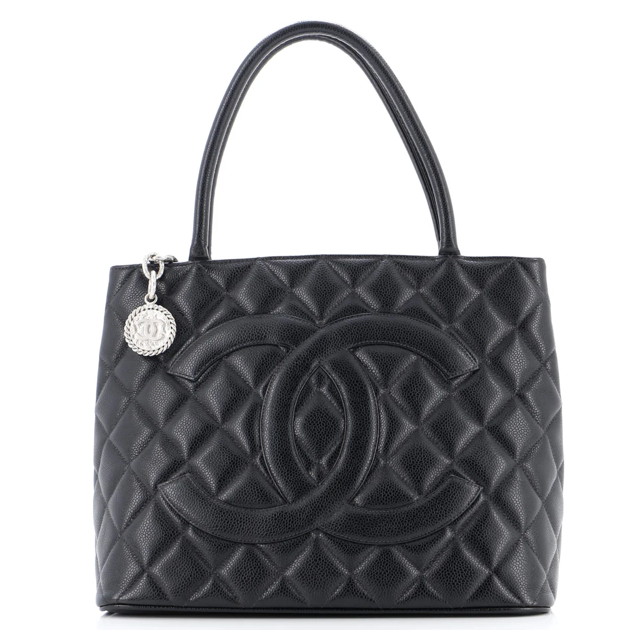 Medallion Tote Quilted Caviar - Deep Luxury