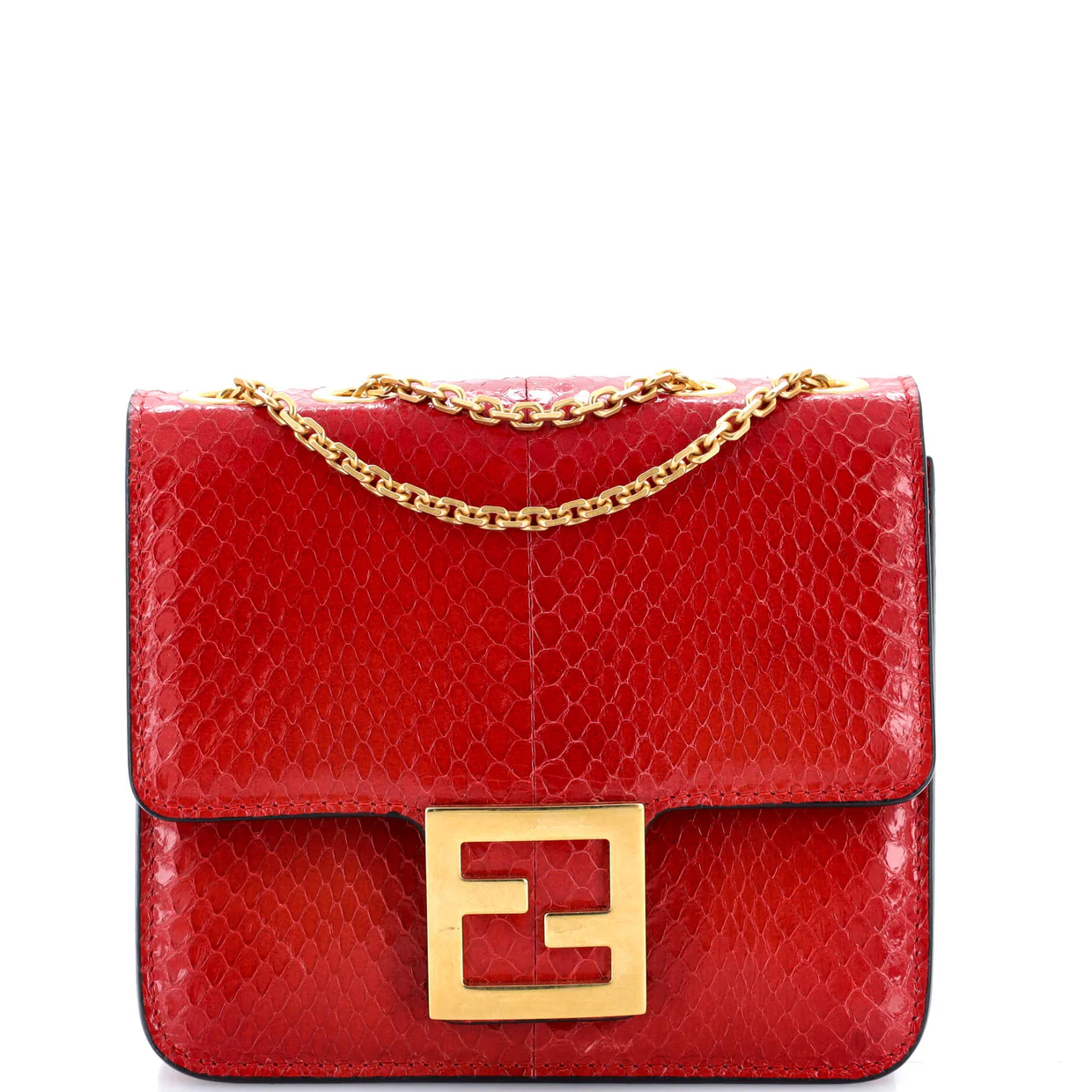 Fab Chain Shoulder Bag Python - Deep Luxury