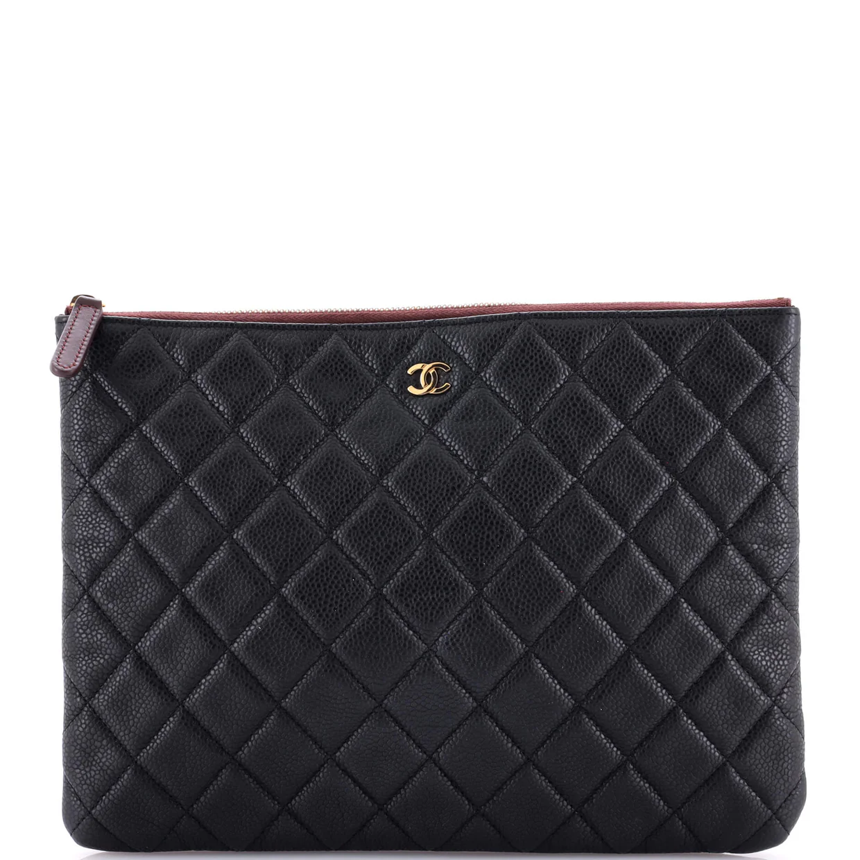 O Case Clutch Quilted Caviar Medium - Deep Luxury
