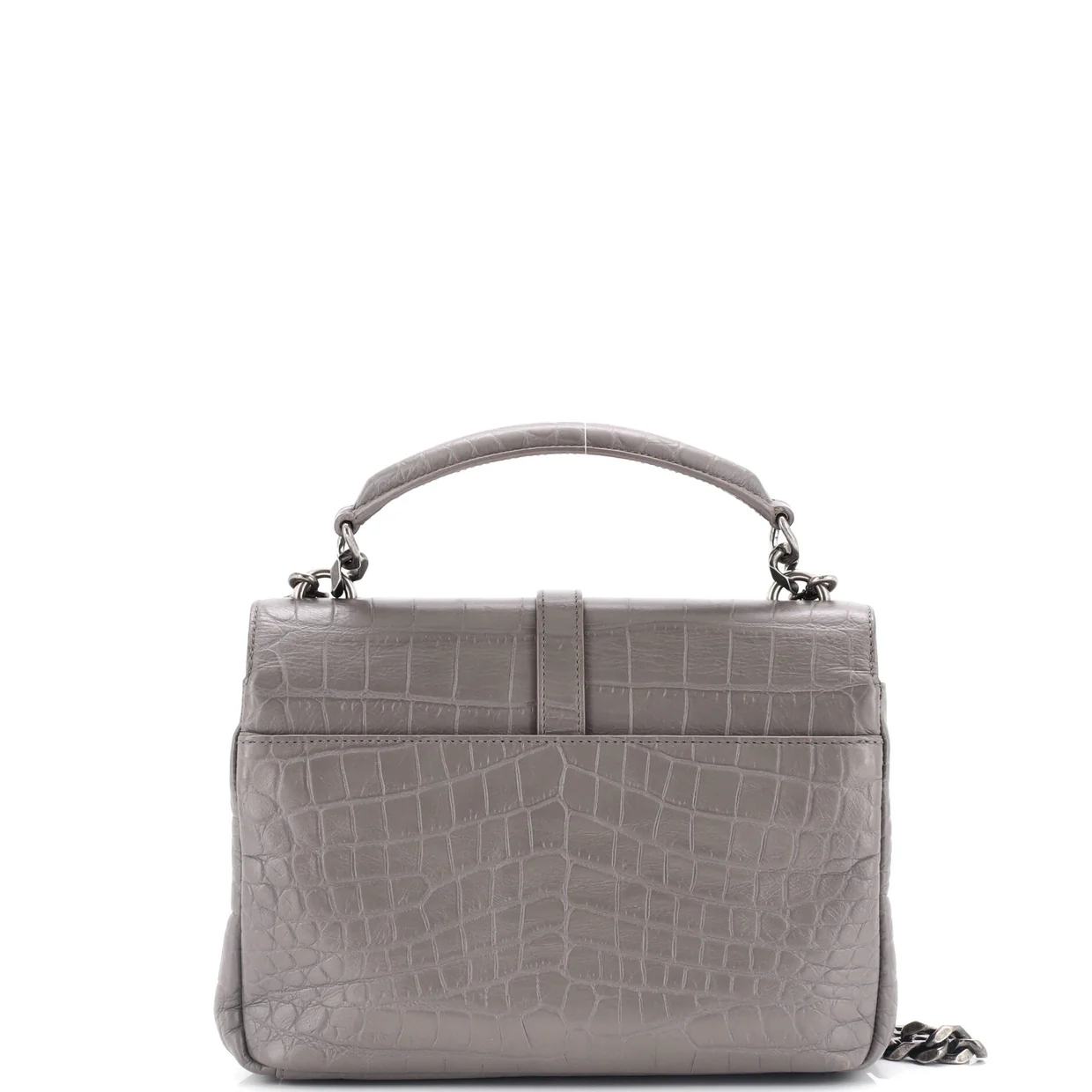 Classic Monogram College Bag Crocodile Embossed Leather Medium - Deep Luxury