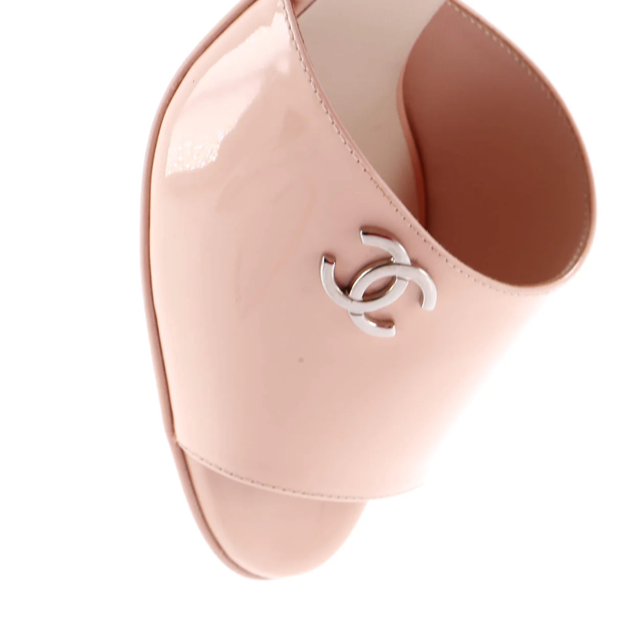 Women's CC Heeled Mules Patent with Faux Pearls - Deep Luxury