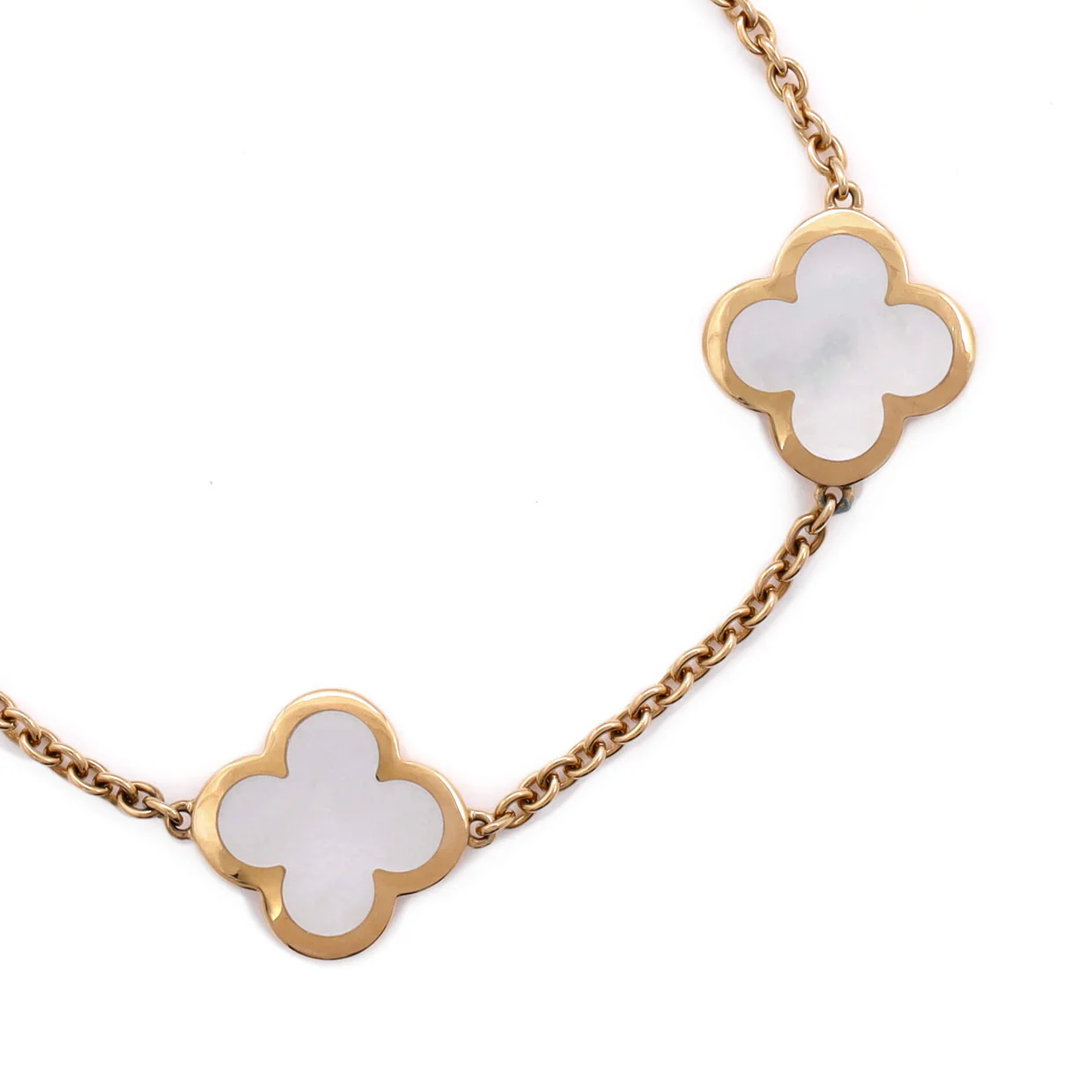 Pure Alhambra 4 Motifs Bracelet 18K Yellow Gold with Mother of Pearl - Deep Luxury