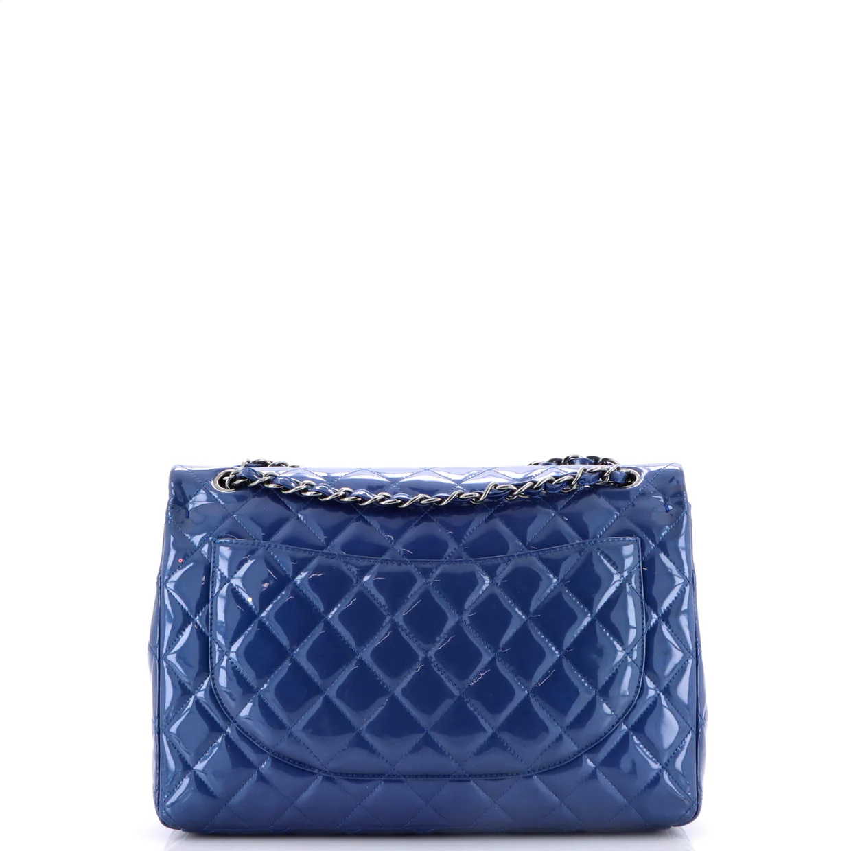 Classic Double Flap Bag Quilted Patent Maxi - Deep Luxury
