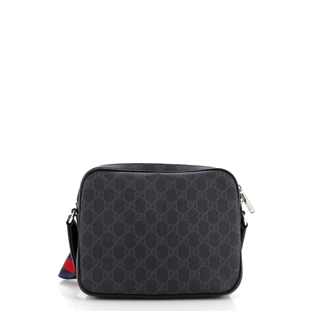 Web Strap Front Pocket Crossbody Messenger GG Coated Canvas Small - Deep Luxury