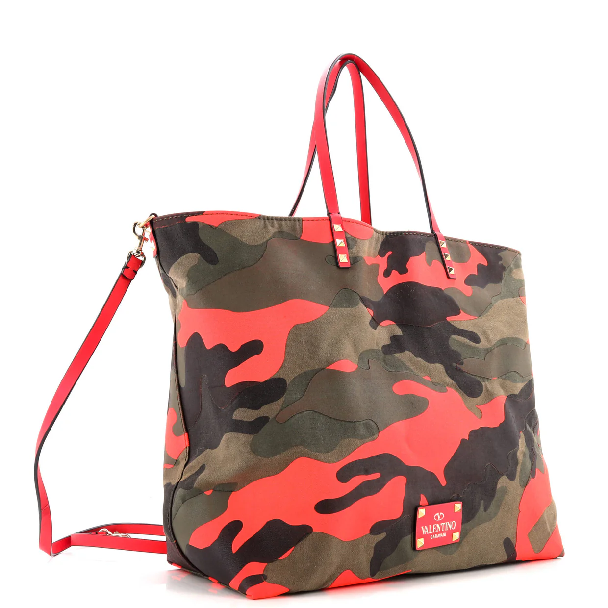 Rockstud Open Reversible Convertible Tote Camo Nylon Medium - Deep Luxury