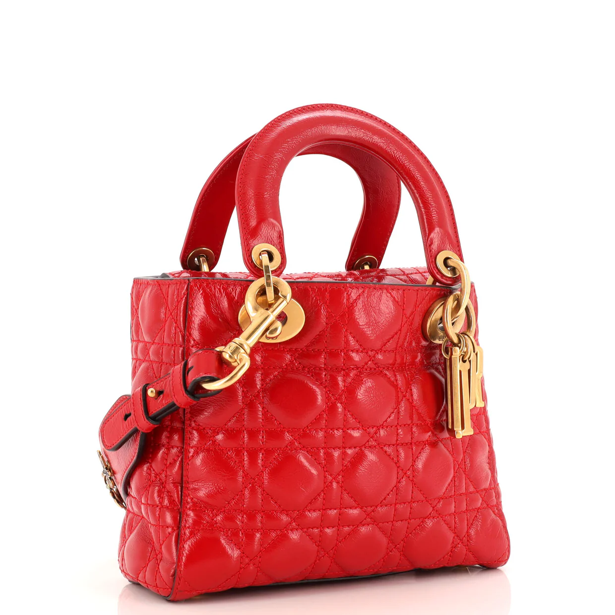 My Lady Dior Bag Cannage Quilted Crinkled Patent - Deep Luxury
