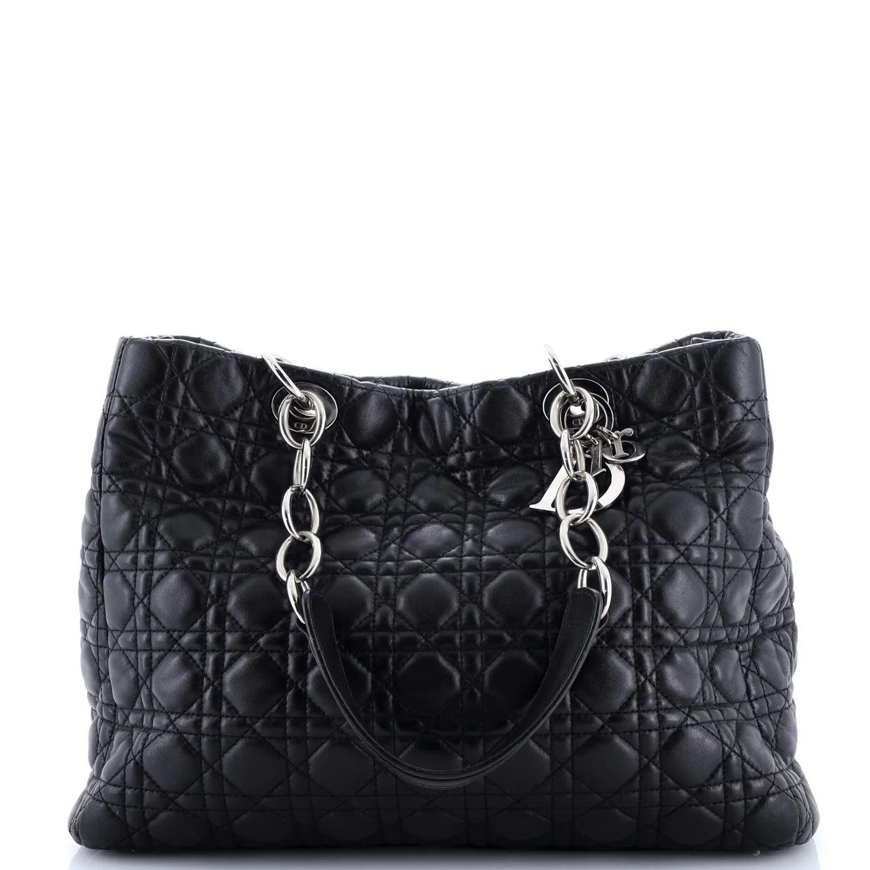 Soft Chain Tote Cannage Quilt Lambskin Large - Deep Luxury