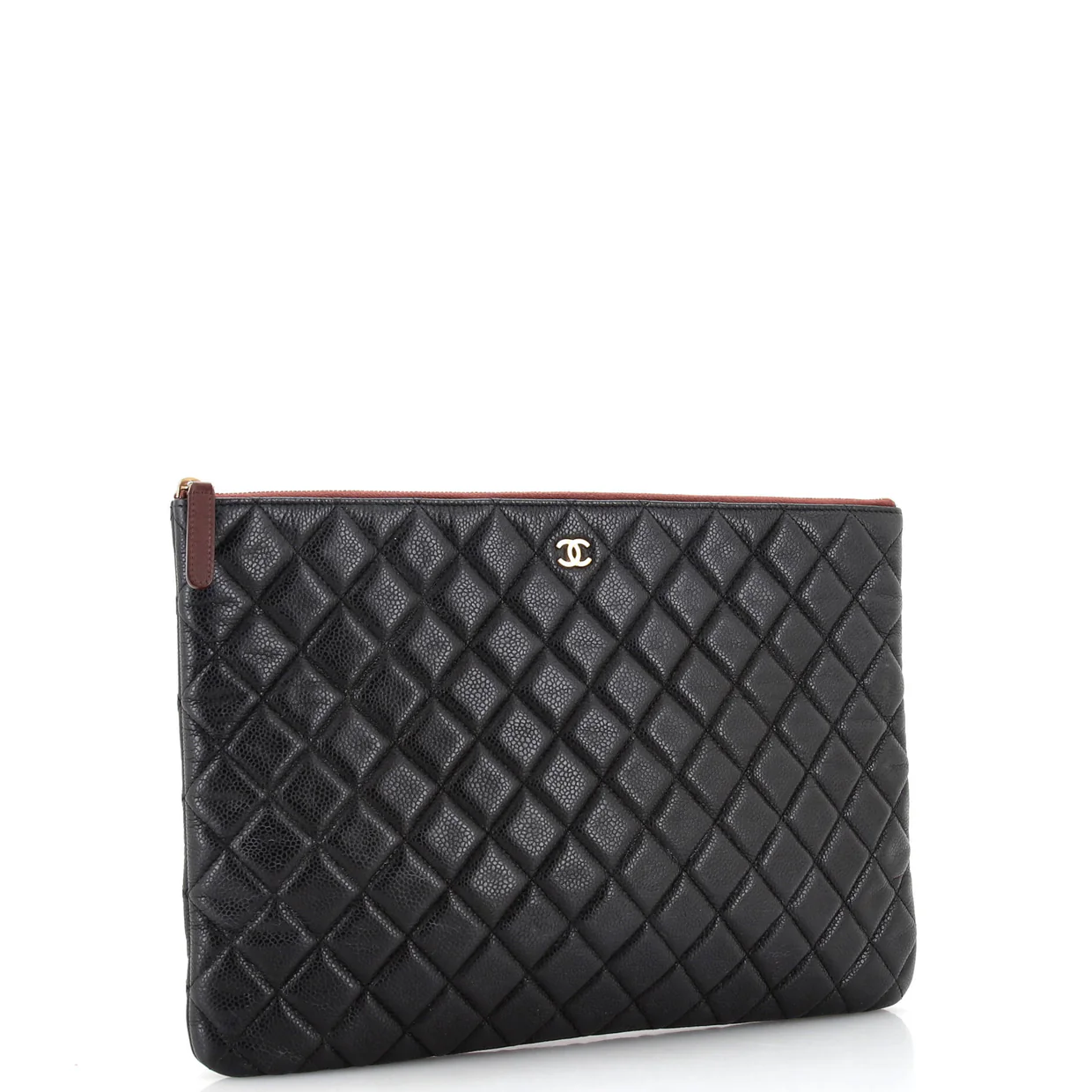 O Case Clutch Quilted Caviar Large - Deep Luxury