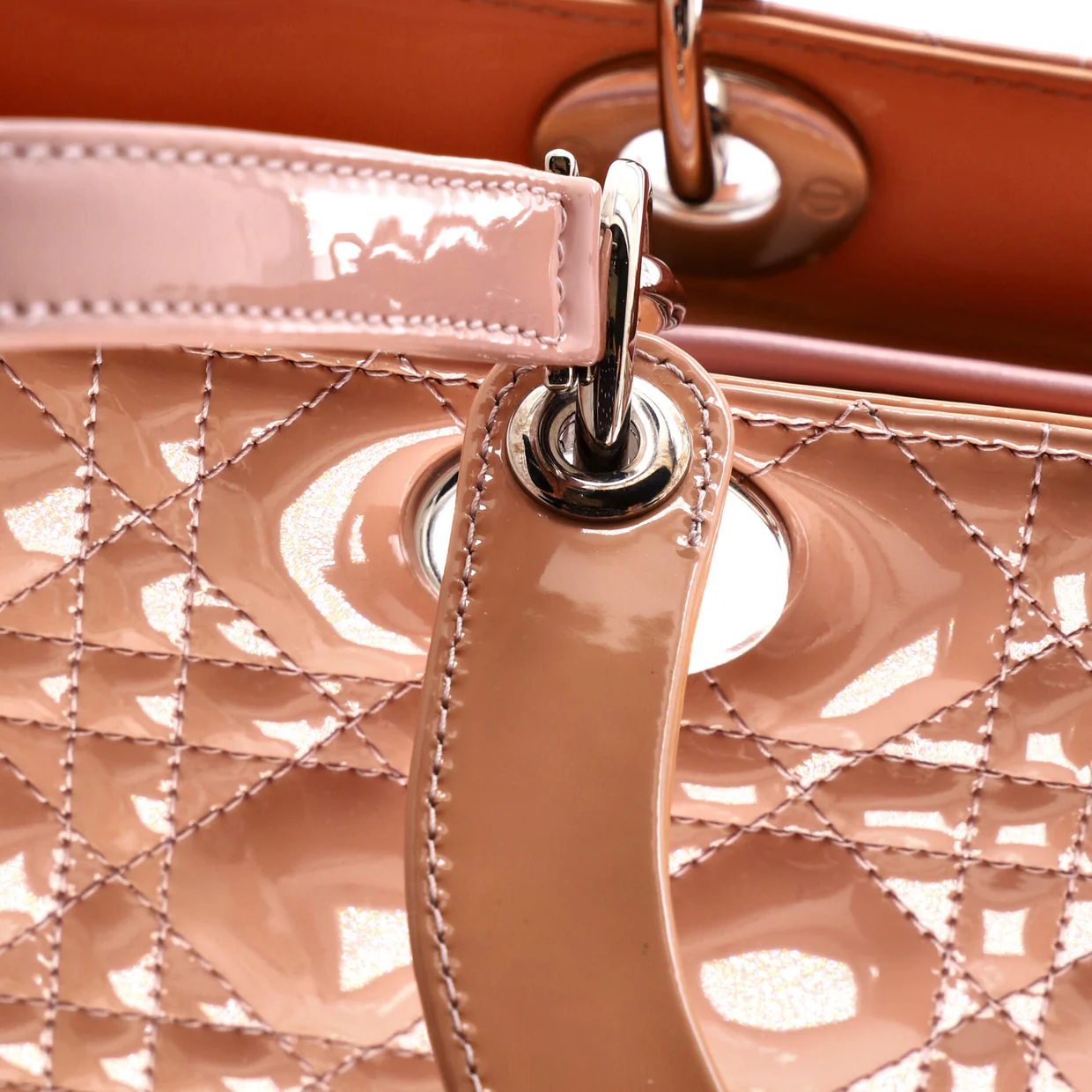 Lady Dior Bag Cannage Quilt Patent Large - Deep Luxury