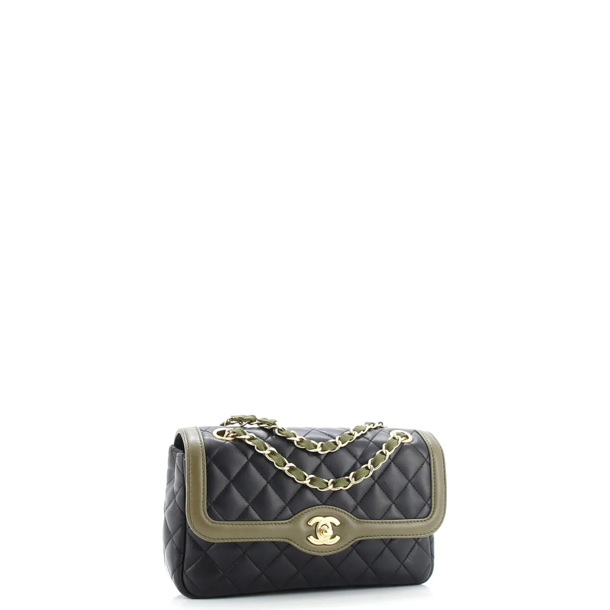 Two Tone Flap Bag Quilted Lambskin Small - Deep Luxury