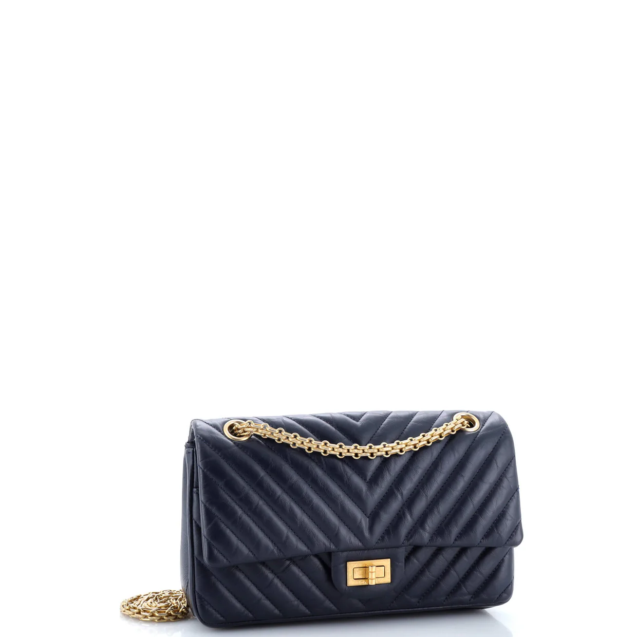 Reissue 2.55 Flap Bag Chevron Aged Calfskin 225 - Deep Luxury