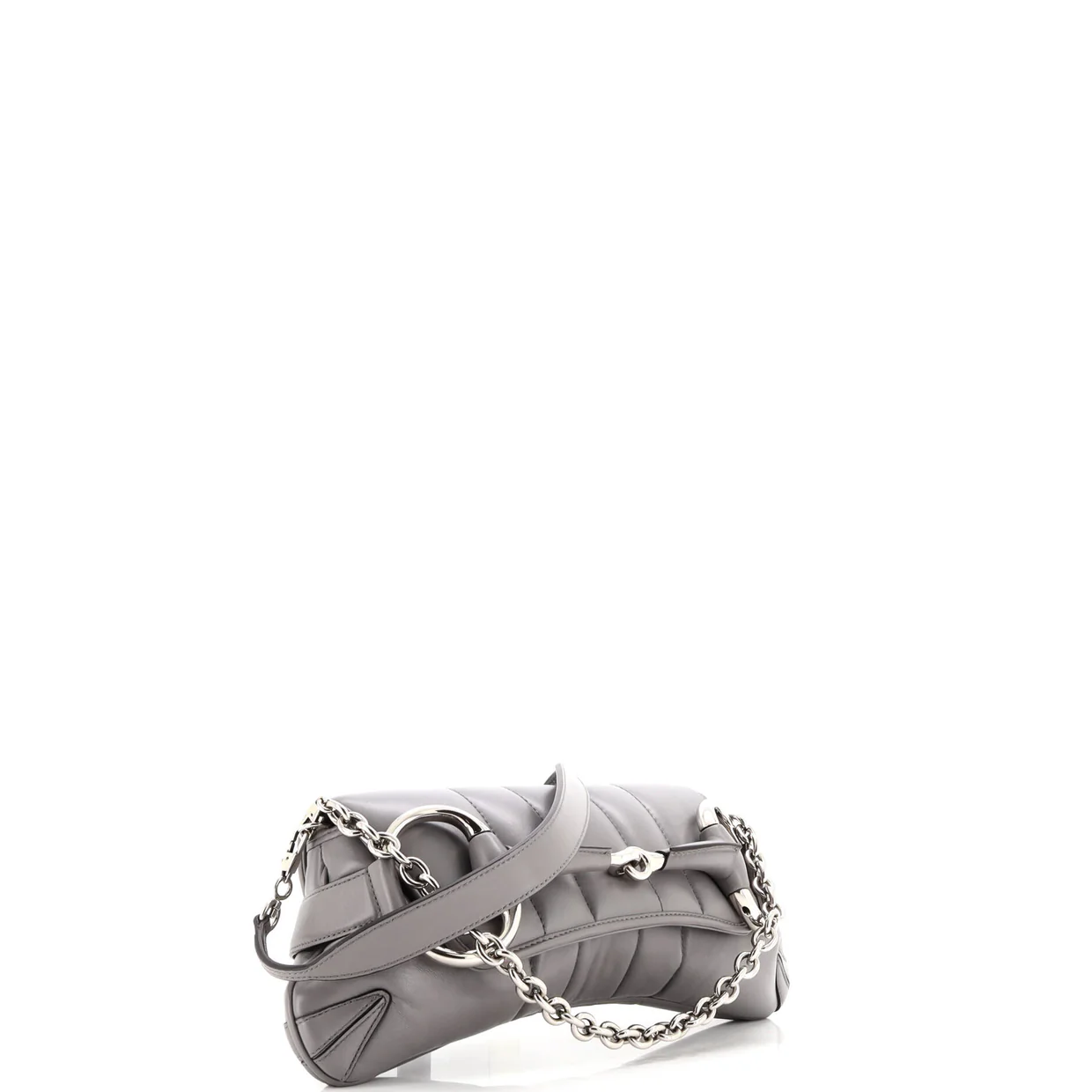 Horsebit Chain Shoulder Bag Vertical Quilted Leather Medium - Deep Luxury