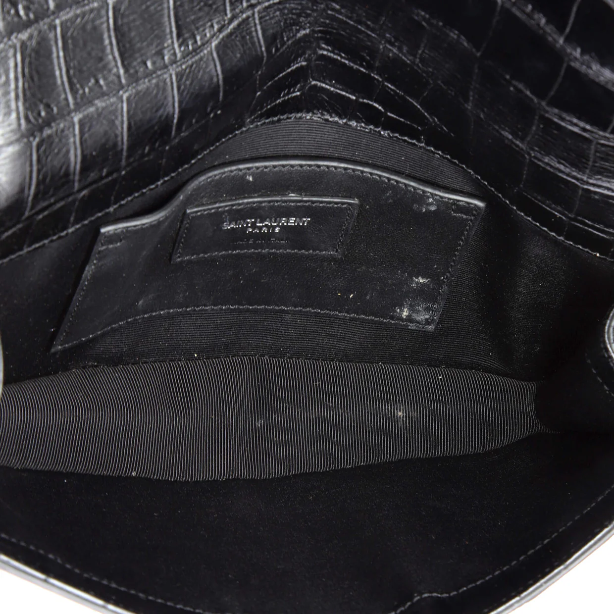Classic Monogram Clutch Crocodile Embossed Leather Large - Deep Luxury