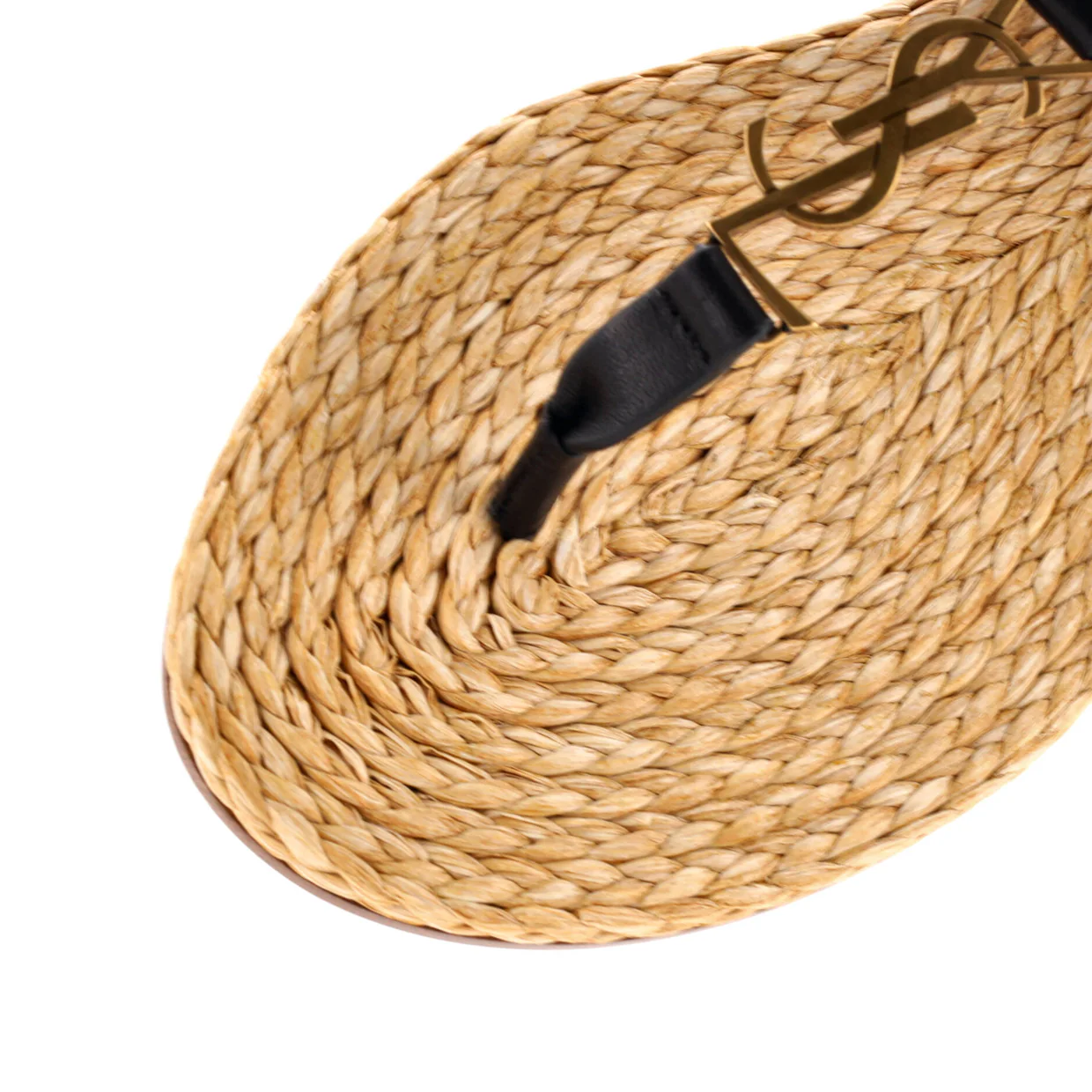 Women's Monogram Thong Sandals Leather and Raffia - Deep Luxury