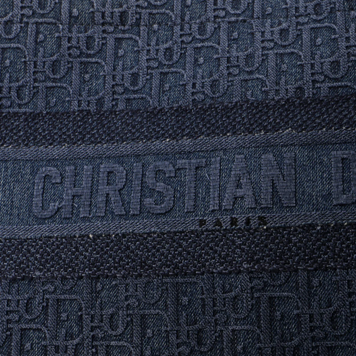 Book Tote Oblique Denim Small - Deep Luxury