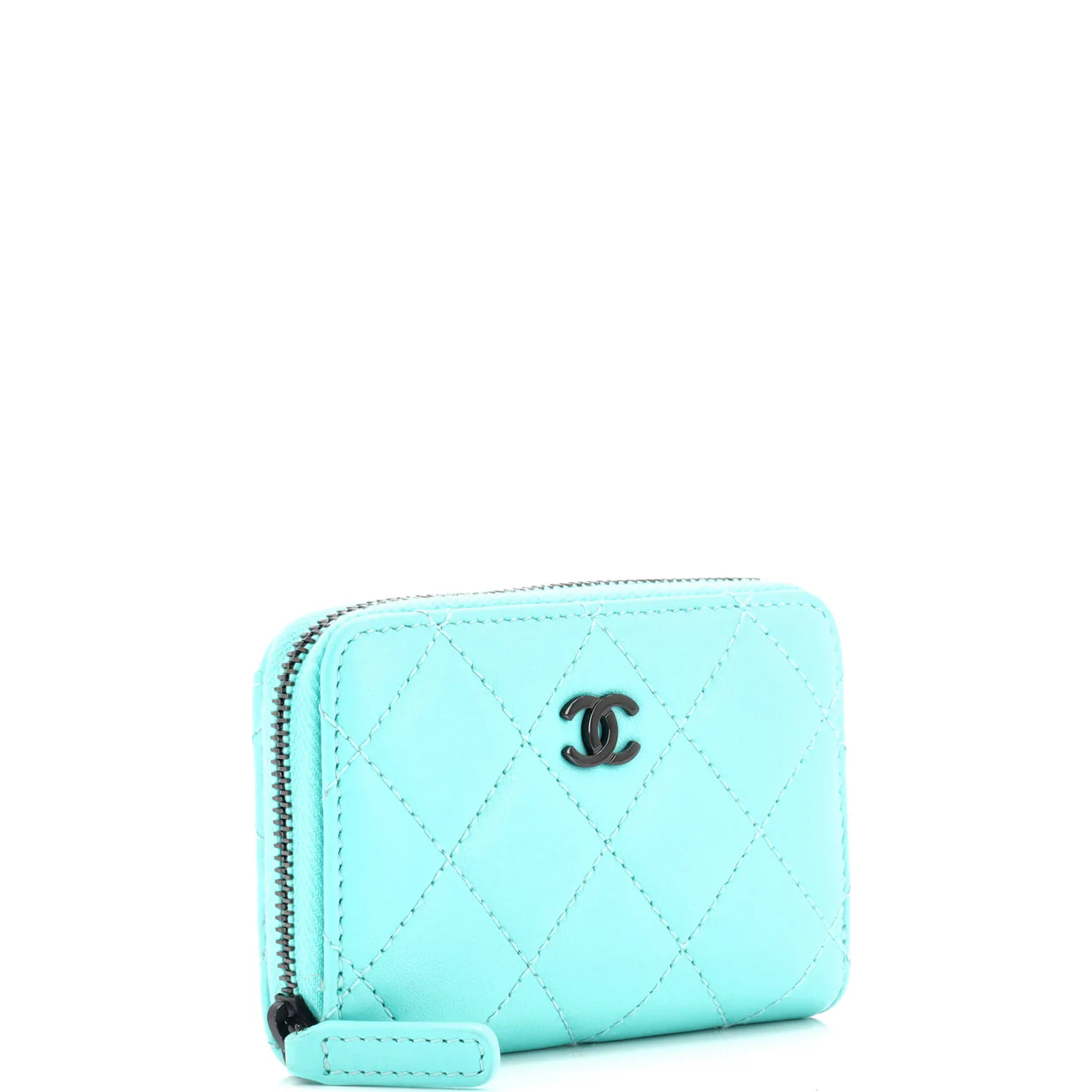 CC Zip Coin Purse Quilted Lambskin Small - Deep Luxury