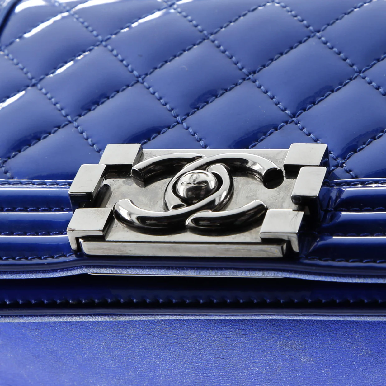 Boy Flap Bag Quilted Patent Small - Deep Luxury