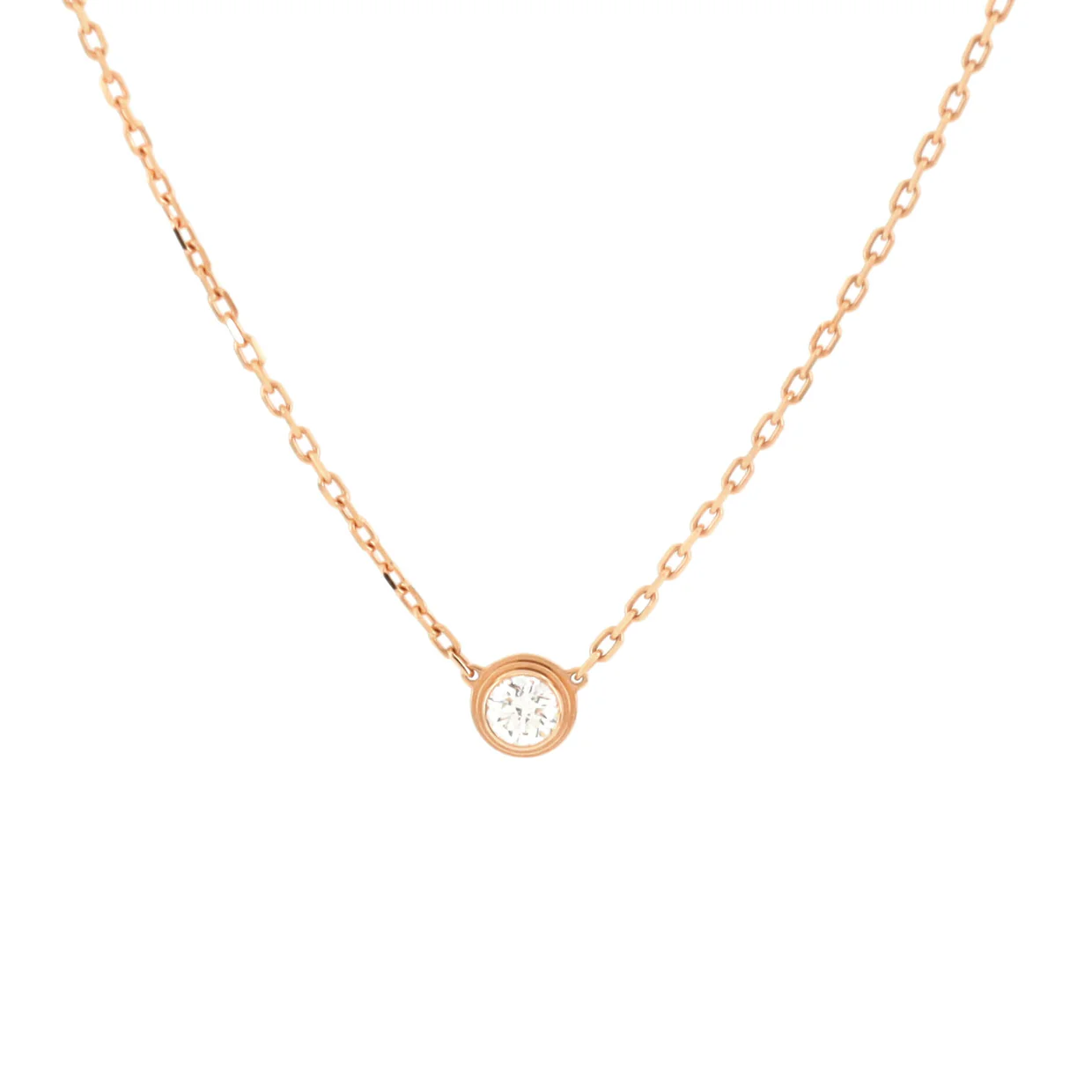 Cartier D'Amour Pendant Necklace 18K Rose Gold with Diamond Large - Deep Luxury
