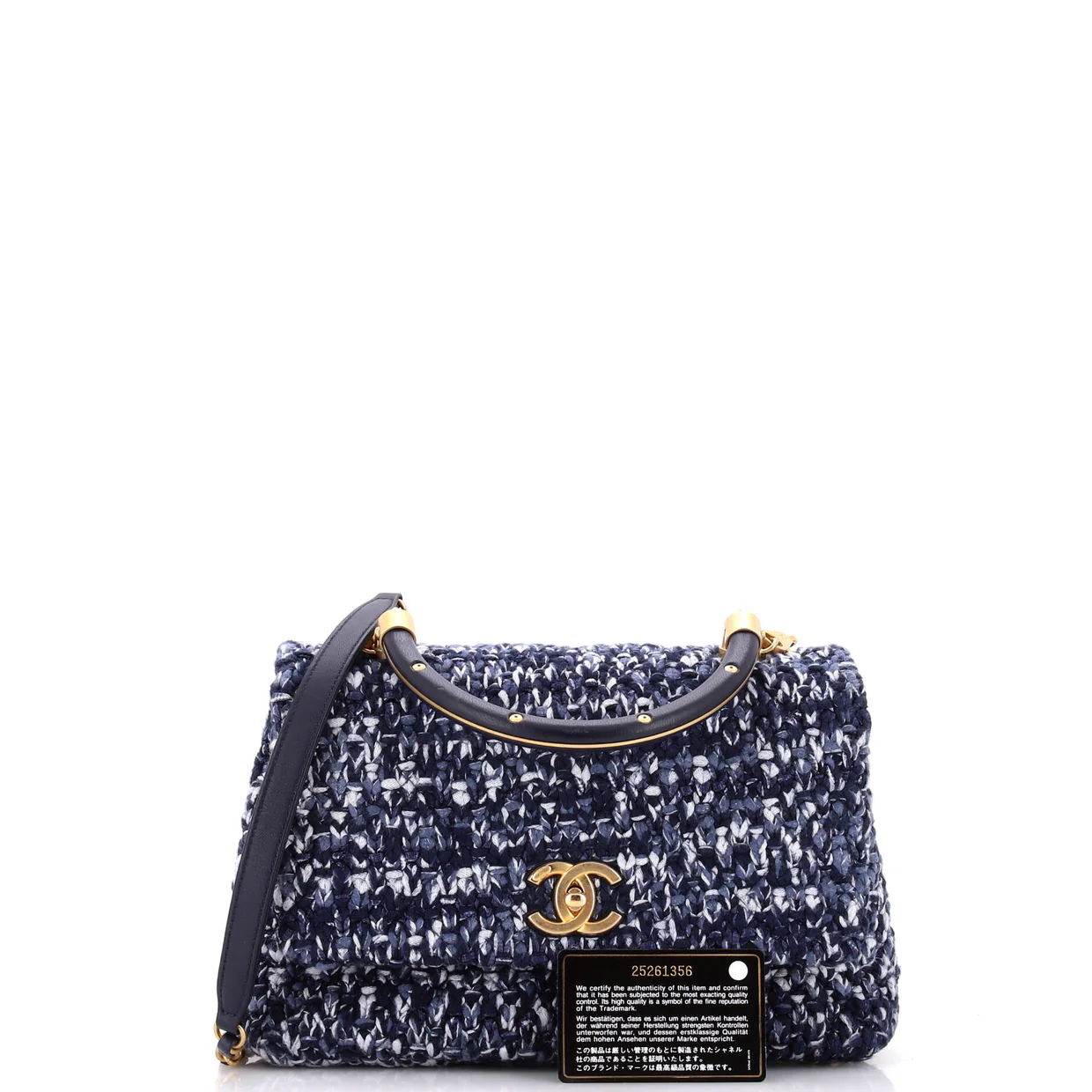 Coco Top Handle Bag Crochet with Lambskin Small - Deep Luxury