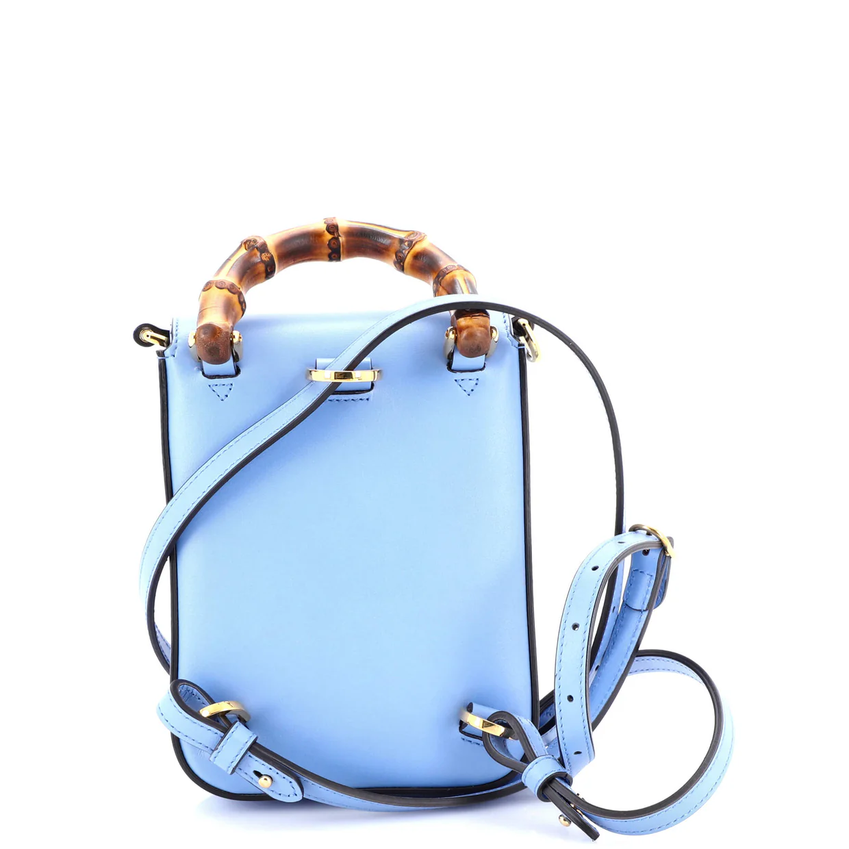 Bamboo Top Handle Backpack Leather Mini - Deep Luxury