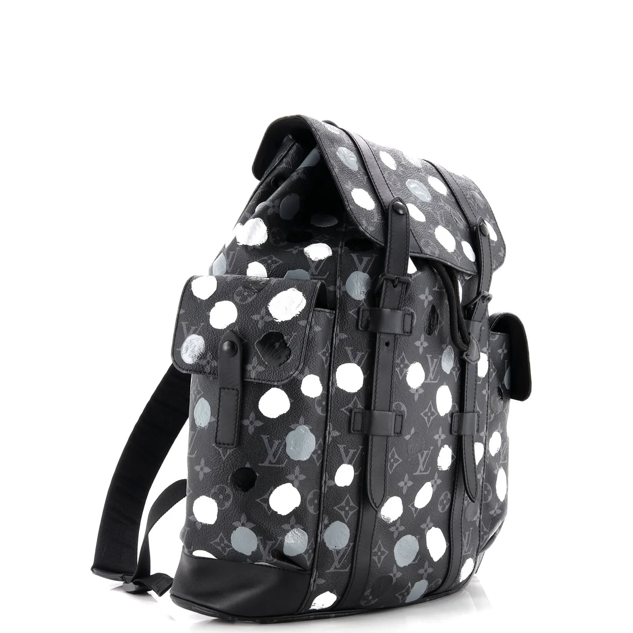 Christopher Backpack Yayoi Kusama Painted Dots Monogram Eclipse Canvas MM - Deep Luxury