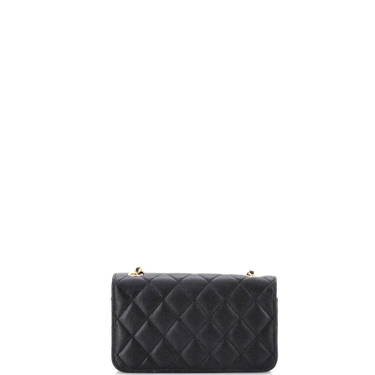 Coco Casino Flap Phone Holder with Chain Quilted Caviar - Deep Luxury