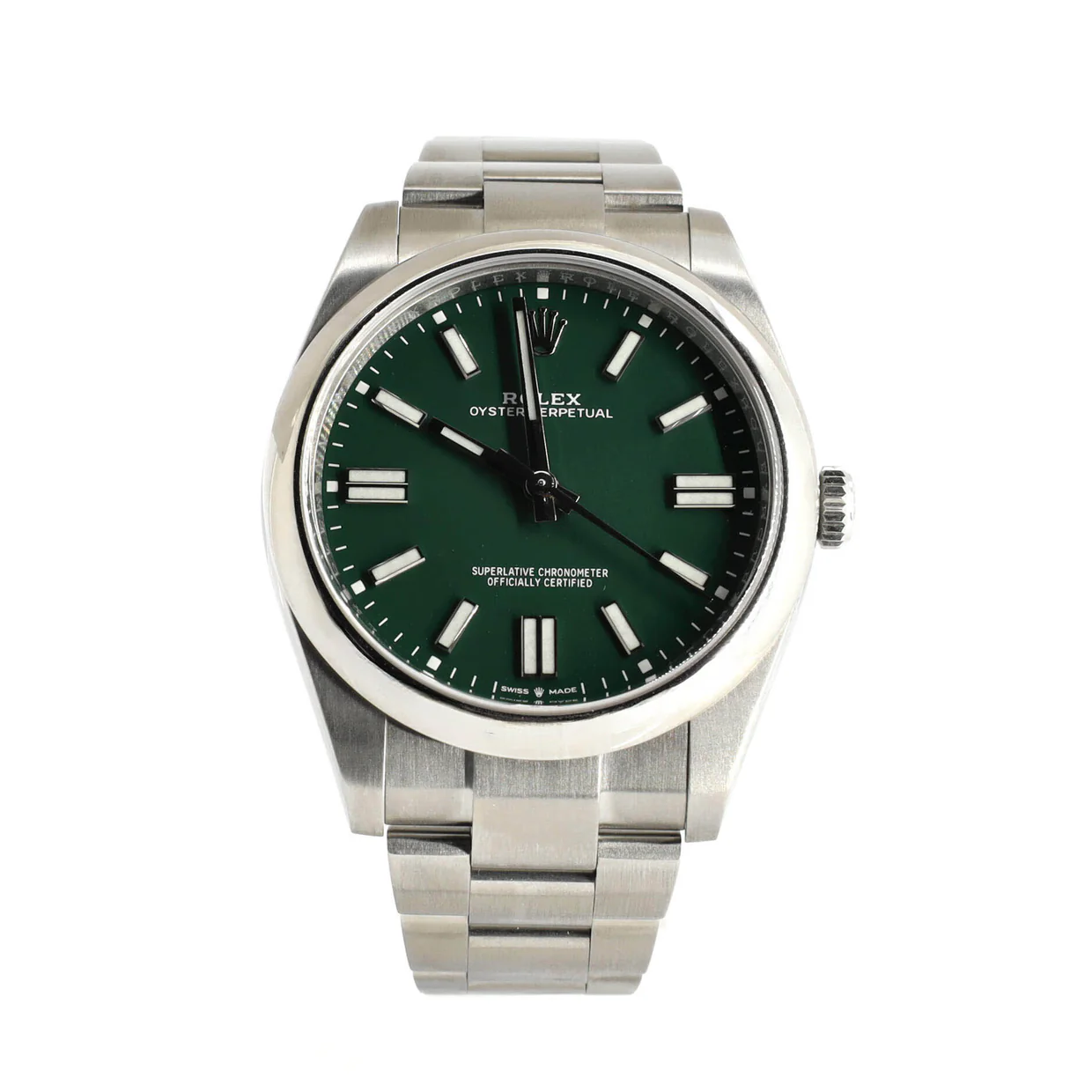 Oyster Perpetual Green Automatic Watch Stainless Steel 41 - Deep Luxury