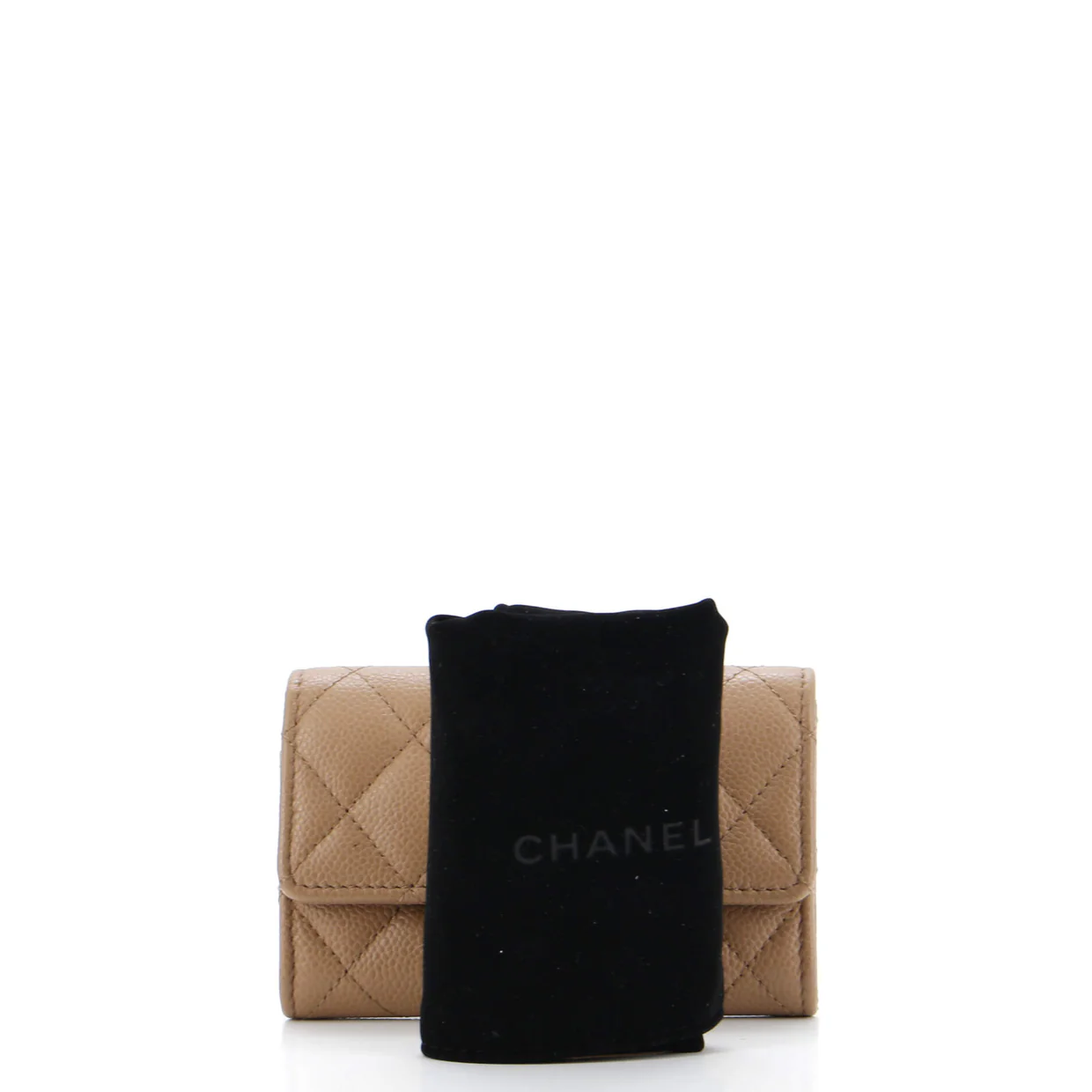 Textured CC Flap Card Case Quilted Caviar - Deep Luxury