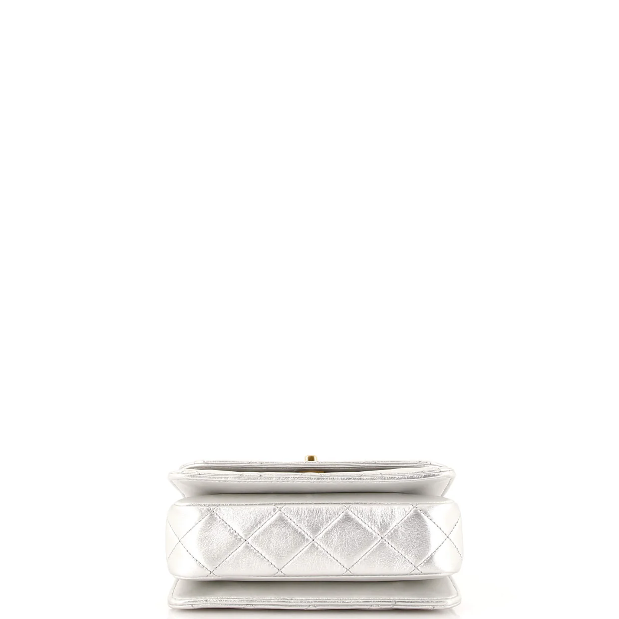 Logo Links Top Handle Flap Bag Quilted Calfskin Mini - Deep Luxury