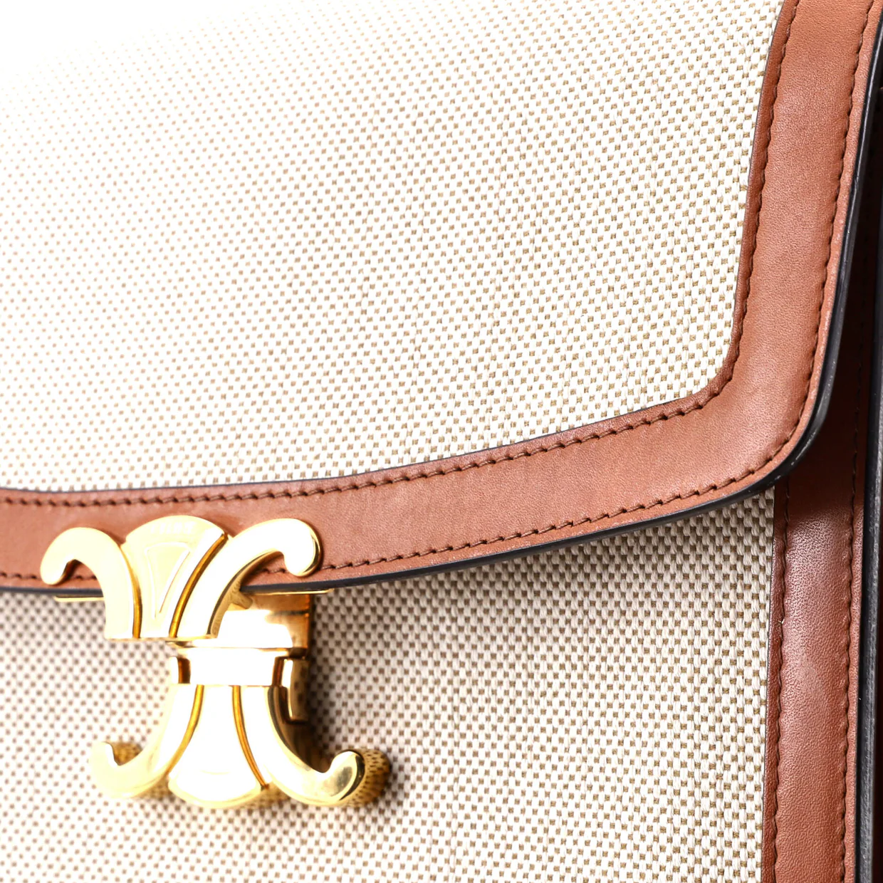 Triomphe Shoulder Bag Canvas with Leather Medium - Deep Luxury