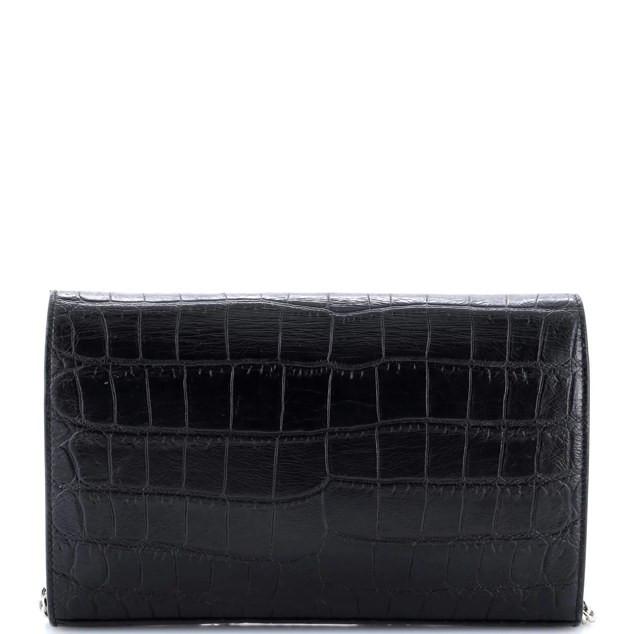Classic Monogram Wallet on Chain Crocodile Embossed Leather Small - Deep Luxury