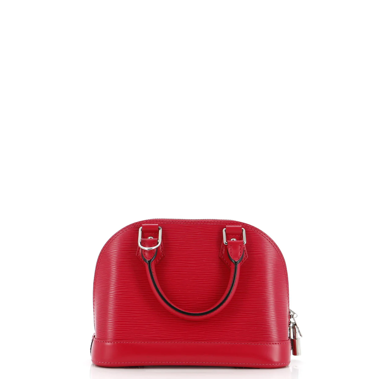 Alma Handbag Epi Leather with Logo Jacquard Strap BB - Deep Luxury