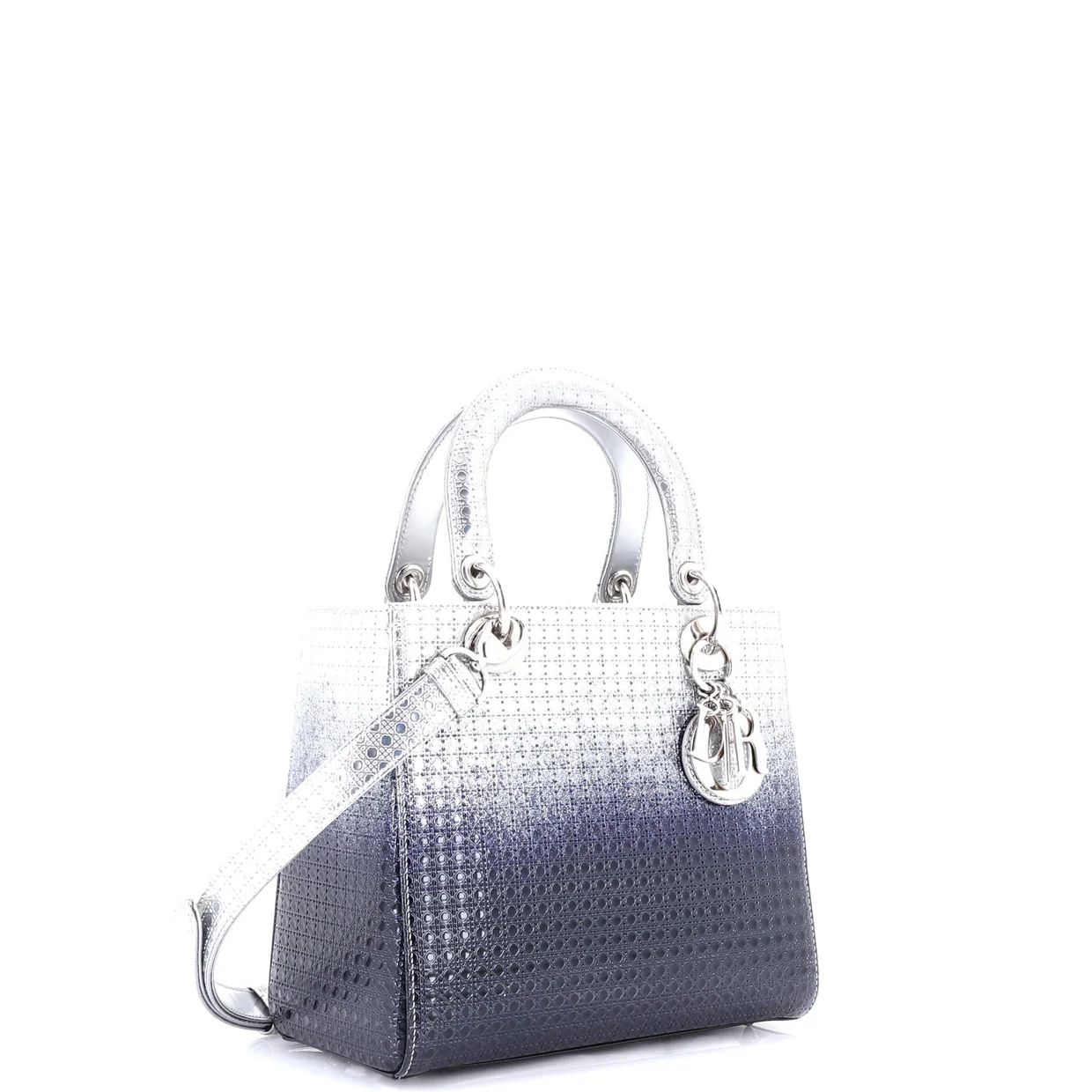 Lady Dior Bag Micro Cannage Ombre Metallic Calfskin Medium - Deep Luxury
