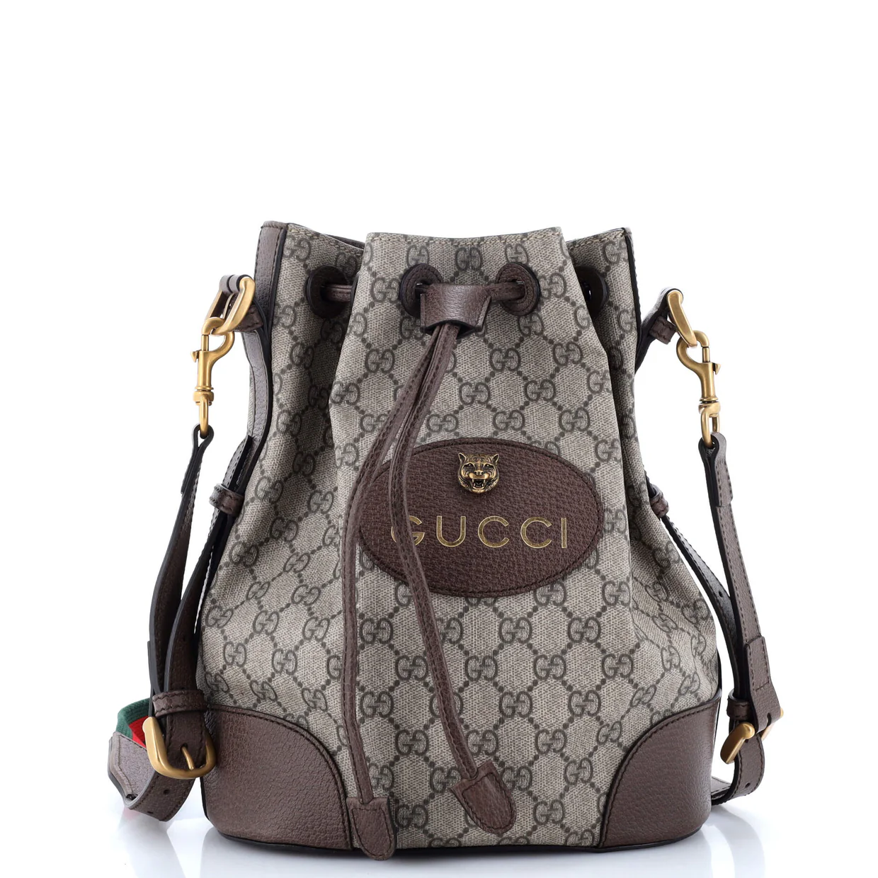 Neo Vintage Drawstring Bucket Backpack GG Coated Canvas Mini - Deep Luxury