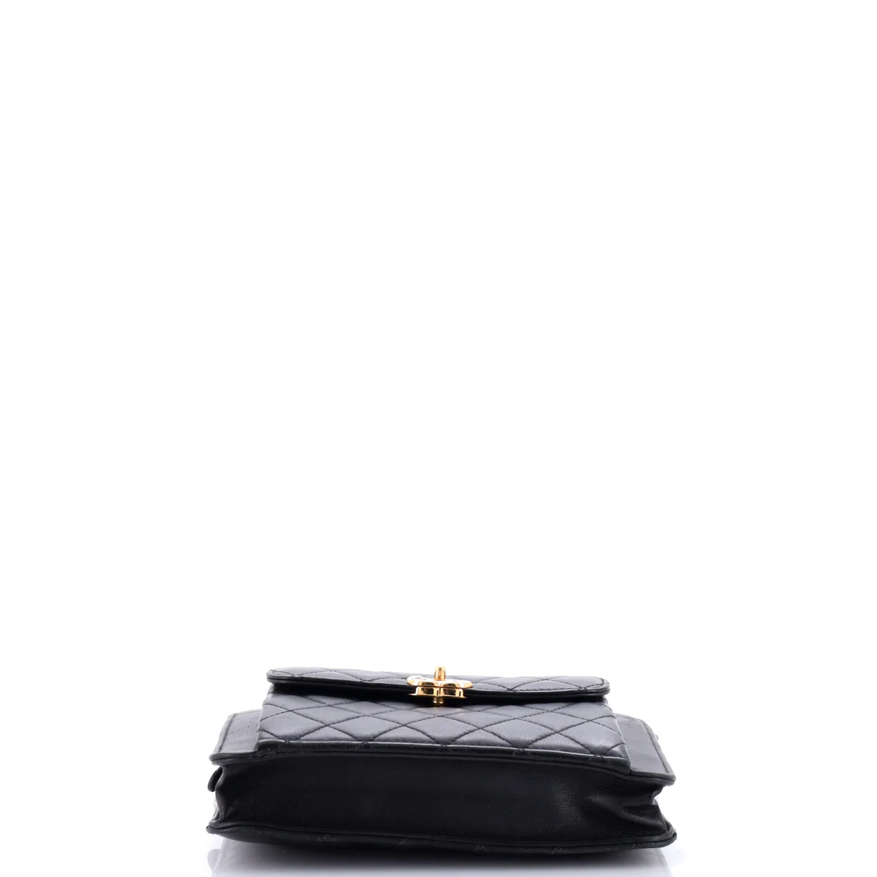 Front Pocket Square Clutch with Chain Quilted Lambskin Small - Deep Luxury