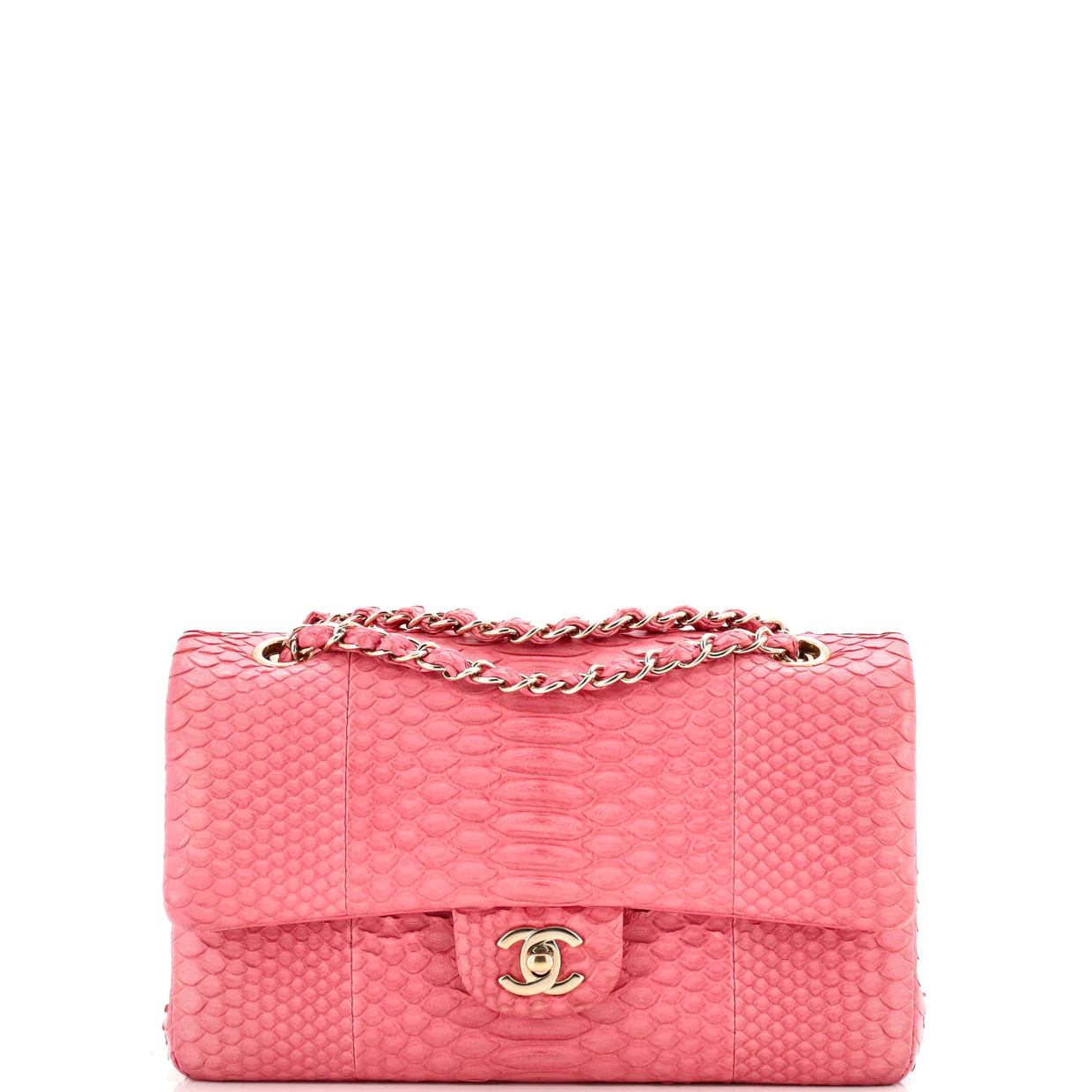 Classic Double Flap Bag Python Medium - Deep Luxury
