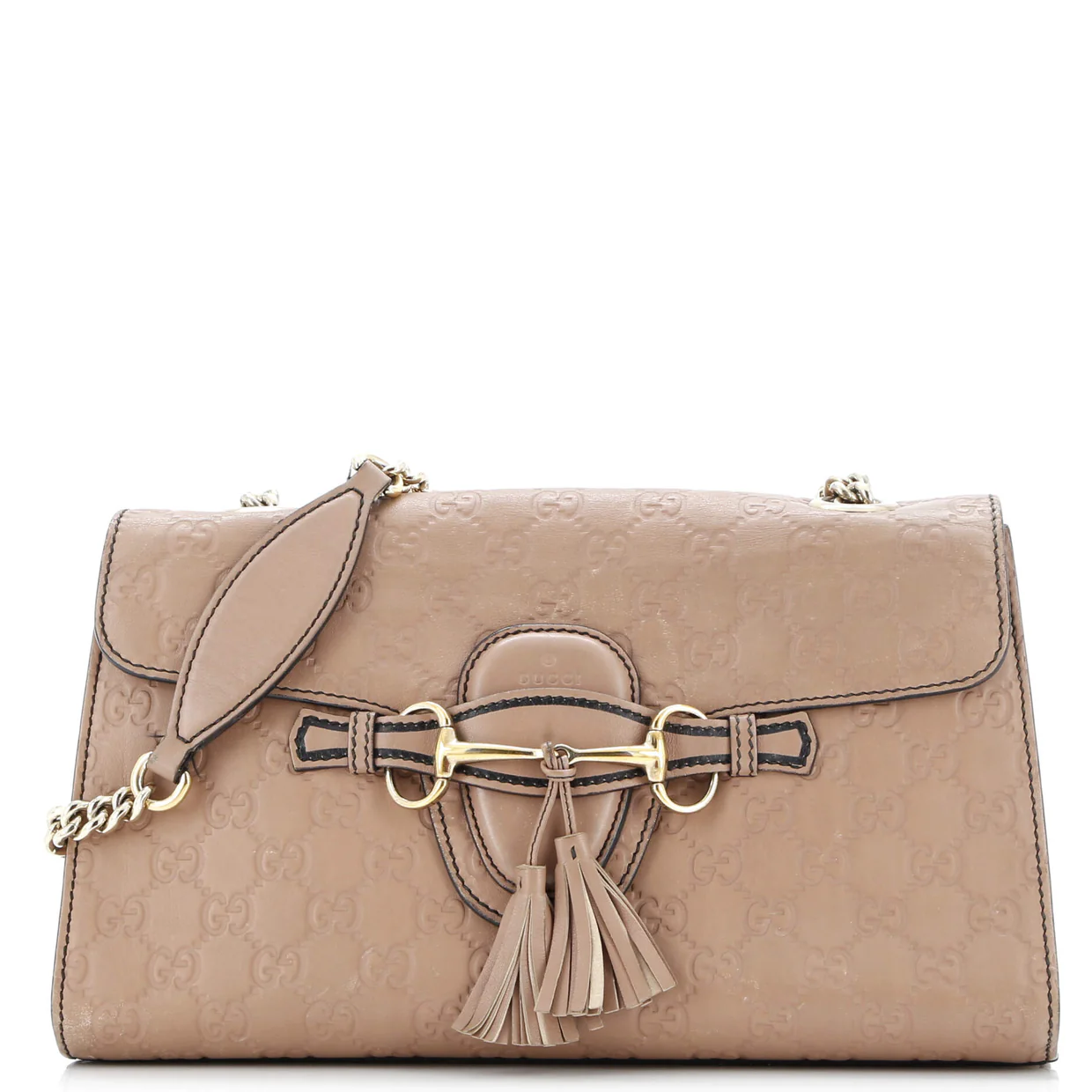 Emily Chain Flap Bag Guccissima Leather Medium - Deep Luxury