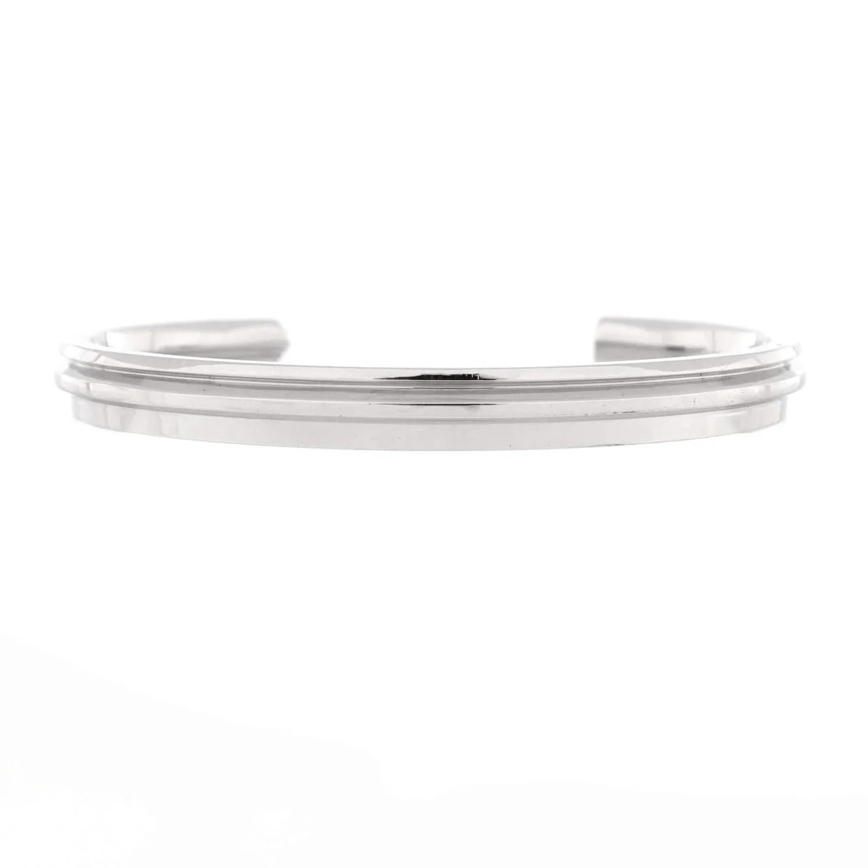 Modern Keys Cuff Bracelet 18K White Gold with Diamonds Narrow - Deep Luxury