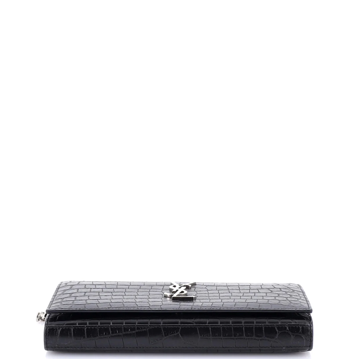 Classic Monogram Wallet on Chain Crocodile Embossed Leather - Deep Luxury