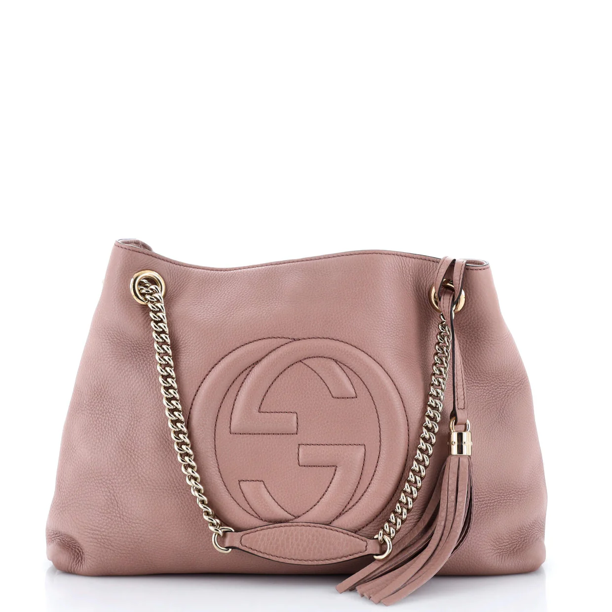 Soho Chain Strap Shoulder Bag Leather Medium - Deep Luxury